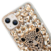 Handmade Cheetah Bling Gold Case IPhone 15
