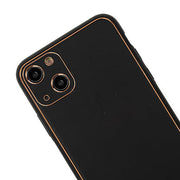 Leather Style Black Gold Case IPhone 15