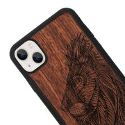 Real Wood Lion Iphone 15