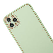 Leather Style Mint Green Gold Case IPhone 15 Pro Max