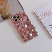 Shinny Waves Rose Gold Chrome Case Iphone 13 Pro Max