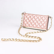 Quilted Crossbody Wallet Purse Rose Gold for Iphone 14 Pro Max