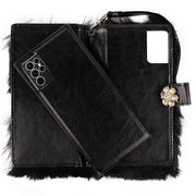 Fur Detachable Wallet Grey Samsung S24 Ultra