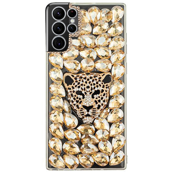 Handmade Cheetah Gold Bling Case Samsung S23 Ultra