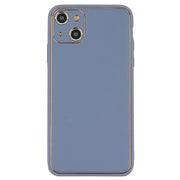 Leather Style Purple Gold Case Iphone 15