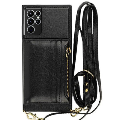 Crossbody Card Case Wallet Black Samsung S24 Ultra