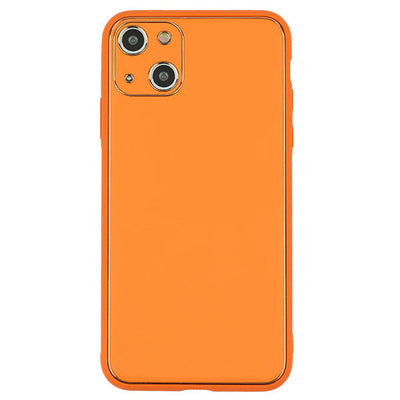 Leather Style Orange Gold Case Iphone 16