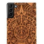 Mayan Calendar Aztec Wood Case Samsung S23