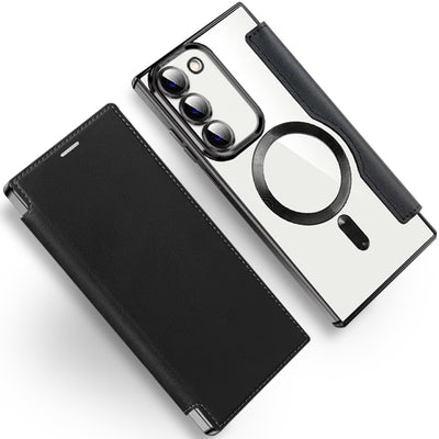 Transparent Magsafe Flip Wallet Case Black Samsung S23 Plus
