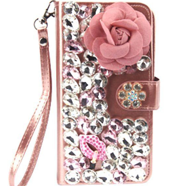 Handmade Detachable Bling Pink Flower Samsung S23 Plus