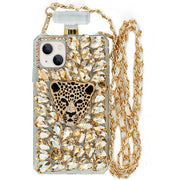 Handmade Cheetah Gold Bling Bottle Iphone 15