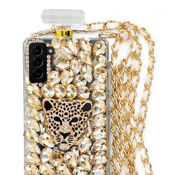 Handmade Gold Cheetah Bling Bottle Samsung S23 Plus