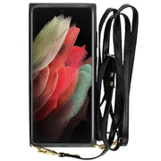 Crossbody Card Case Wallet Black Samsung S23 Ultra