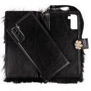 Fur Detachable Wallet Grey Samsung S24 Plus