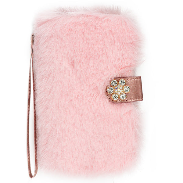 Fur Wallet Detachable Light Pink IPhone 15 Plus