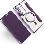 Transparent Magsafe Flip Wallet Case Purple Samsung S23 Plus