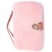 Fur Light Pink Wallet Detachable Samsung S24 Ultra