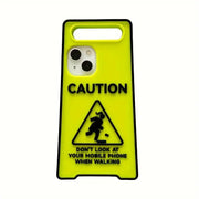 Caution Sign Neon Green Silicone Skin iPhone 14 Plus