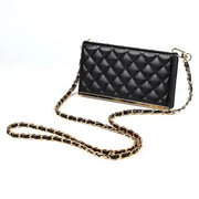 Quilted Crossbody Wallet Purse Black for Iphone 11