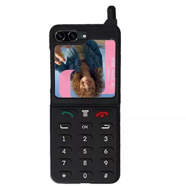 Retro Cell Phone Case Skin for Samsung Z Flip 6 Black Retro Cell Phone Case Skin for Samsung Z Flip 6 Black