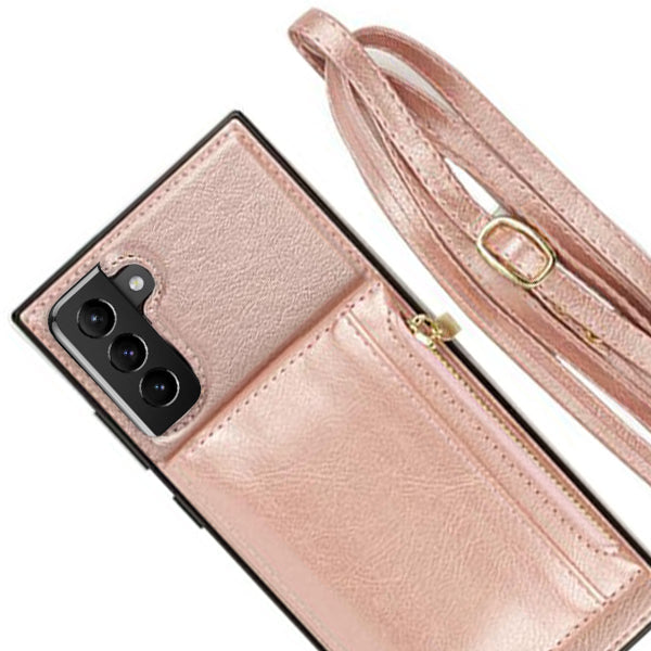 Crossbody Pouch Rose Gold Case Samsung S24 Plus