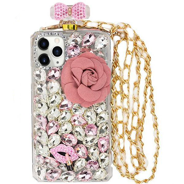 Handmade Bling Pink Flower Bottle Case Iphone 11 Pro Max