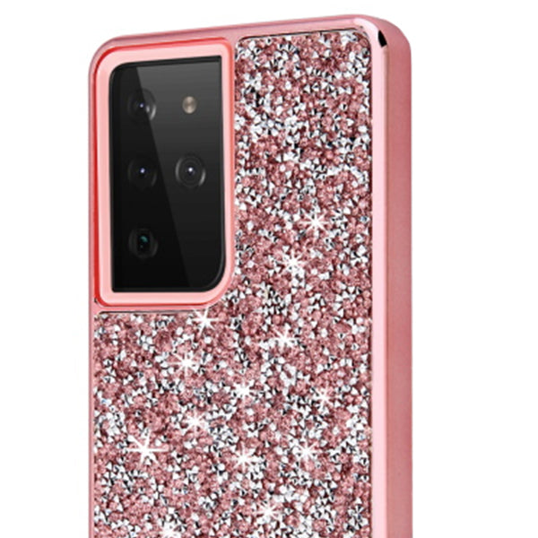 Hybrid Bling Case Pink Samsung S21 Ultra