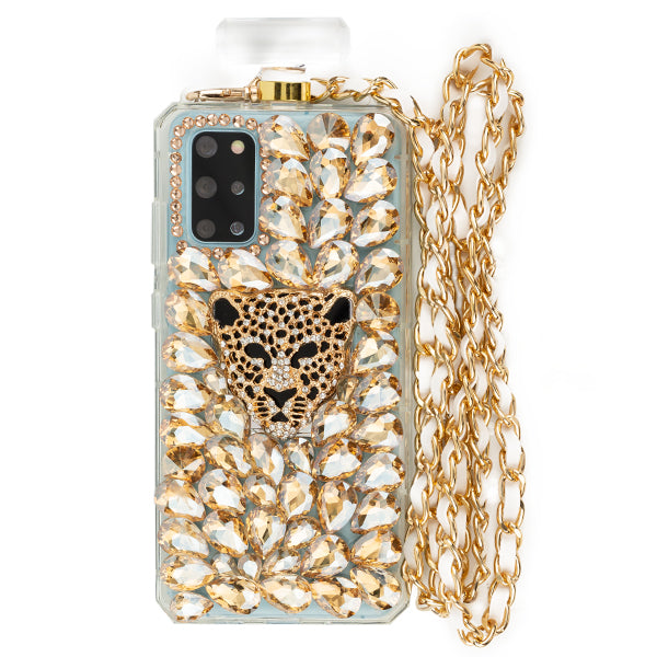 Handmade Gold Cheetah Bling Bottle Samsung S20 Plus