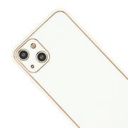 Leather Style White Gold Case Iphone 14