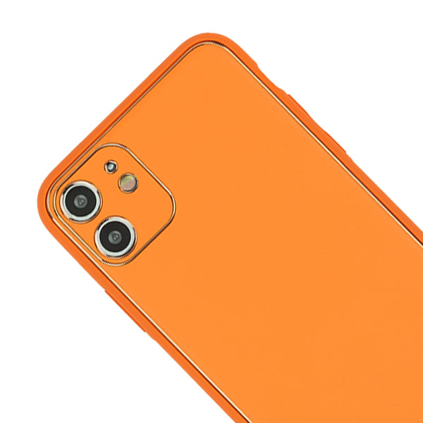 Leather Style Orange Gold Case Iphone 12 Mini