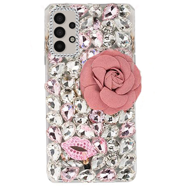 Handmade Bling Pink Flower Case Samsung A13
