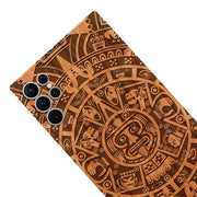 Mayan Calendar Aztec Wood Case Samsung S22 Ultra
