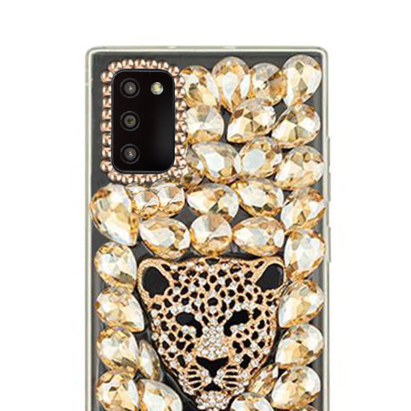 Handmade Cheetah Gold Bling Case Samsung A0S3