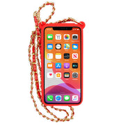 CrossBody Silicone Pouch Red Iphone 12 Mini