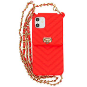 CrossBody Silicone Pouch Red Iphone 12 Mini