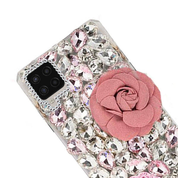 Handmade Bling Pink Flower Case Samsung A42 5G