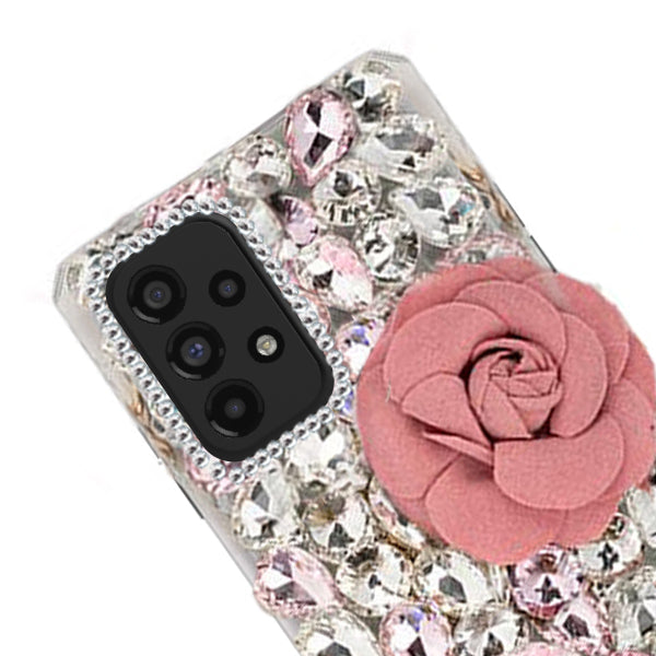 Handmade Bling Pink Flower Case Samsung A53 5G