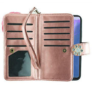 Handmade Pink Flower Bling Wallet Note 20