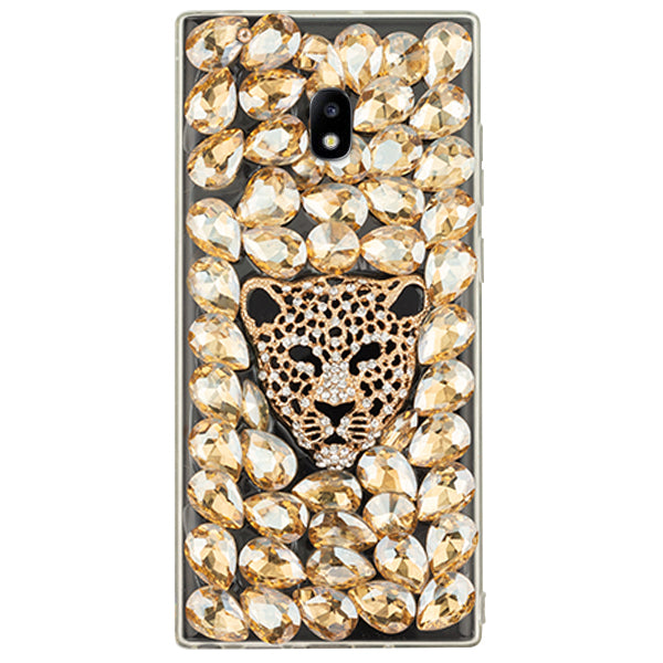Handmade Cheetah Bling Gold Case Samsung J3 2018