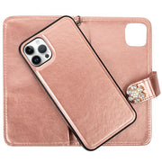 Handmade Detachable Bling Fox Rose Gold Wallet IPhone 14 Pro Max