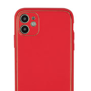 Leather Style Red Gold Case Iphone 11