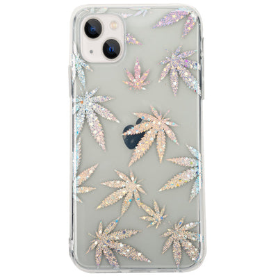 Weed Leaf Silver Case IPhone 14