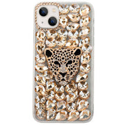 Handmade Cheetah Bling Gold Case IPhone 15 Plus