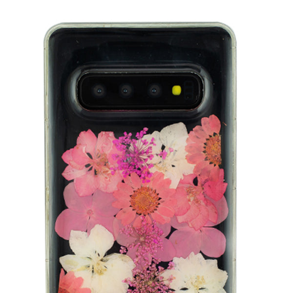 Real Flowers Pink Rainbow Samsung S10 Plus