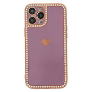 Bling Border Heart Tpu Skin Purple Case Iphone 12/ 12 Pro