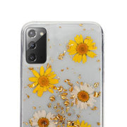 Real Flowers Yellow Daises Flake Case Note S20