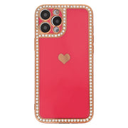 Bling Border Heart Tpu Skin Hot Pink Case Iphone 11 Pro Max