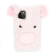 Pink Pig Fur Case Iphone 14 Pro