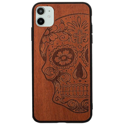 Skull Real Wood Iphone 12 Mini