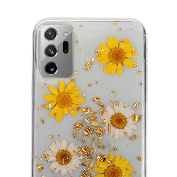 Real Flowers Yellow Daises Flake Case Note 20 Ultra